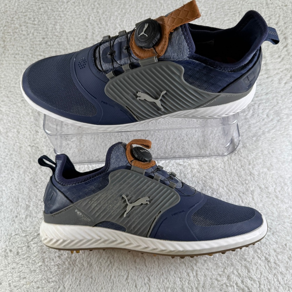 Puma‎ Golf Men's Ignite Pwradapt Sz 9.5 Peacoat Navy Blue Golf Shoes Sneakers